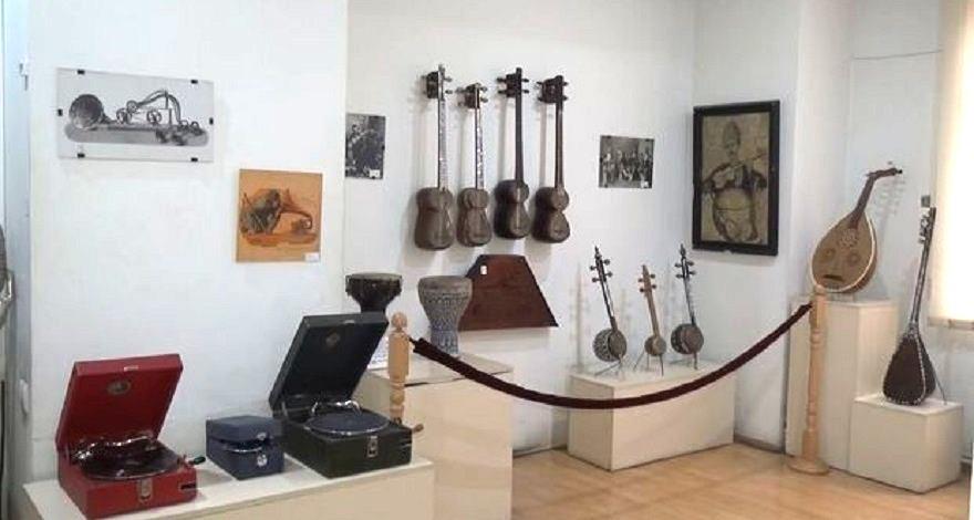 Traditional musical instruments on display in Tbilisi